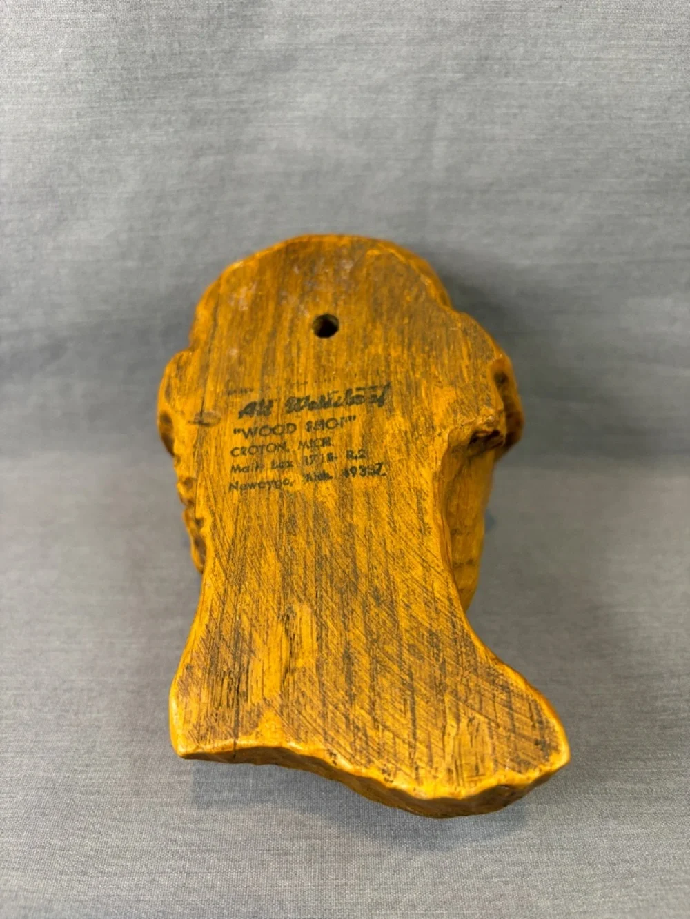 Hand Carved Wooden Bust Boy Child Folk Art Alt Waltersdorf Michigan Vintage